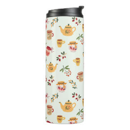 Teezeit Nahtloses Muster Thermosbecher