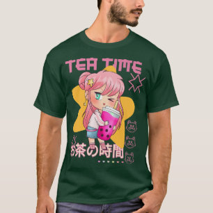 Teezeit Niedlich japanische Anime Girl Premium T-Shirt