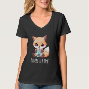 Teezeit - Niedlicher Fuchs trinkt Boba Tea T-Shirt