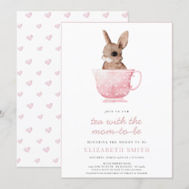 Teezeit Party Niedlich Bunny Pink Girl Babydusche Einladung
