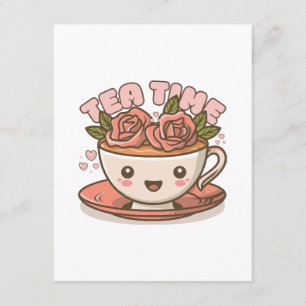 Teezeit-Rosentee Kawaii Begleitkarte