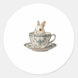 Teezeit Runder Aufkleber