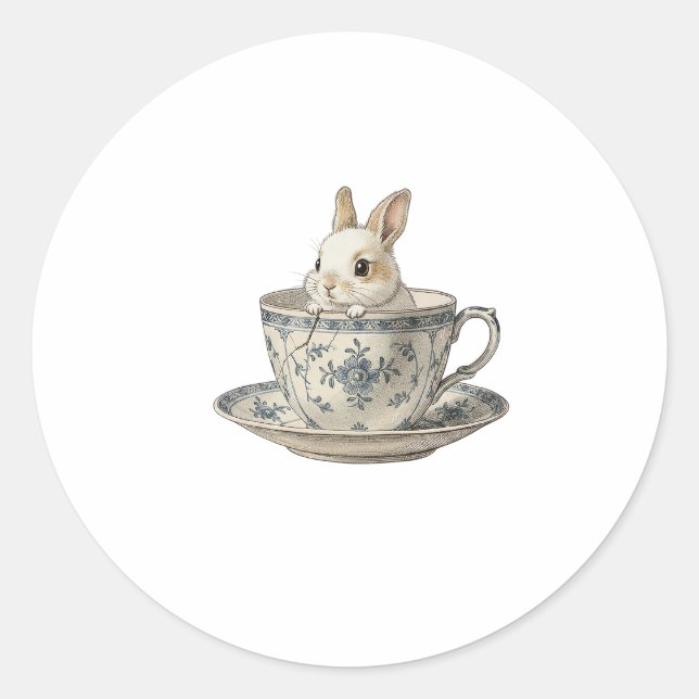 Teezeit Runder Aufkleber (Vorderseite)