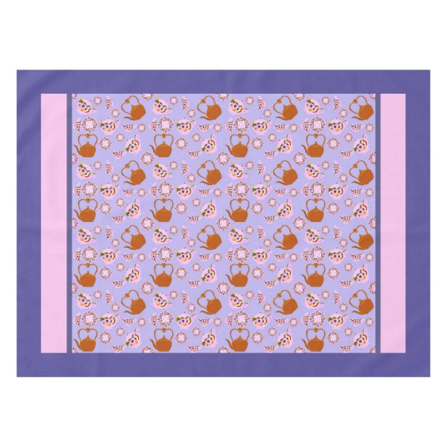 Teezeit: Teekanne, Teekanne, Kupferkessel-Tischdec Tischdecke (Vorderseite (Horizontal))