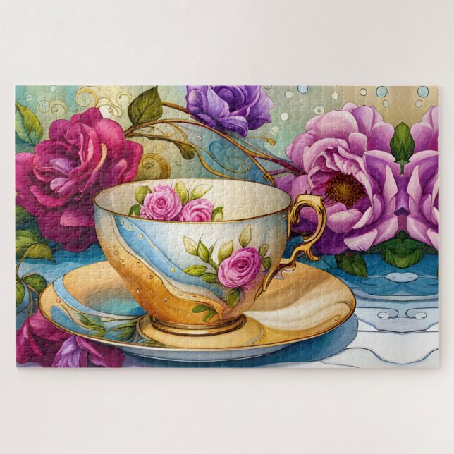 Teezeit - Teetassen-Kunst  (Horizontal)