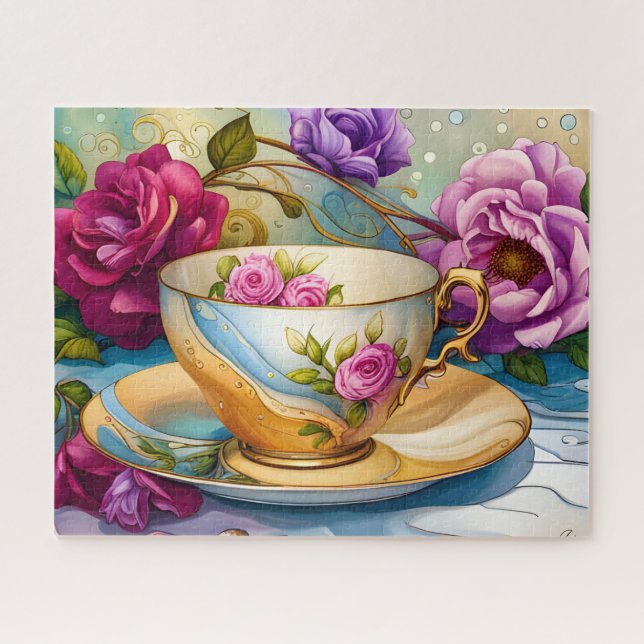 Teezeit - Teetassen-Kunst  (Horizontal)