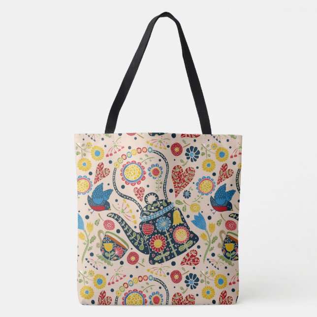 Teezeit über die gesamte Tasche - Rückblick (Vorderseite)