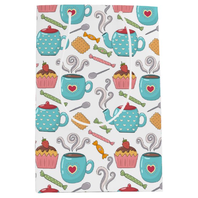 Teezeit und Süßigkeiten Geschenktasche Mittlere Geschenktüte (Vorderseite)