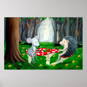 Teezeit   Waldorf-Kinderzimmer   Maus & Igel Poster