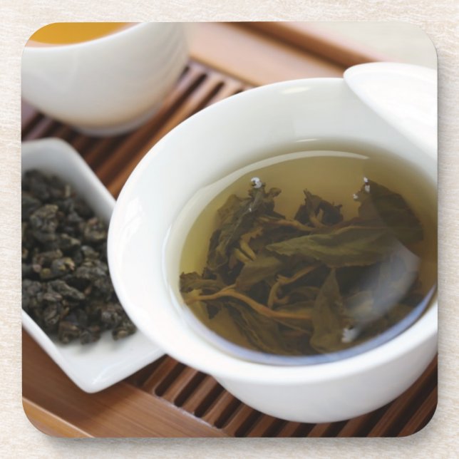 Teezeremonie des traditionellen Chinesen: oolong Getränkeuntersetzer (Vorderseite)
