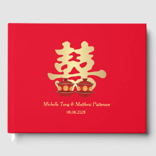 Teezeremonie Doppeltes Glück Chinesische Hochzei Gästebuch