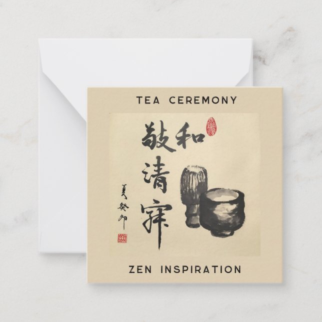 Teezeremonie/Zen-Inspiration Mitteilungskarte (Vorderseite)
