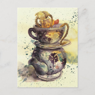 Teezubereitung Postkarte