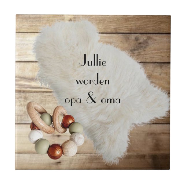 Tegel met tekst "Jullie worden opa & oma" Fliese (Vorderseite)