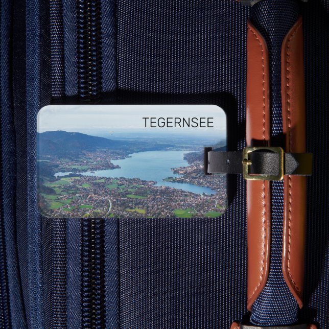 Tegernsee Bayerischer See Panorama Souvenir Gepäckanhänger (Vorderseite Insitu 4)