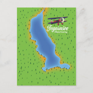 Tegernsee Deutschland Vintage Seekarte Postkarte