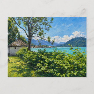 Tegernsee in den Alpen Postkarte
