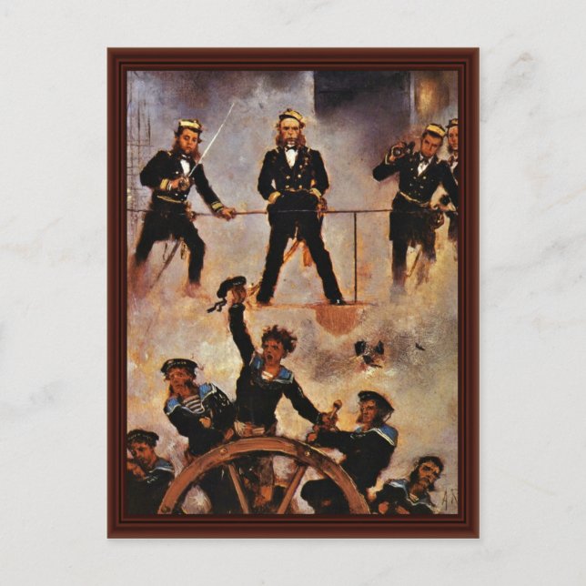 Tegetthoff Admiral in der Schlacht von Lissa Postkarte (Vorderseite)