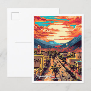 Tegucigalpa Honduras Vintage Reise Illustration Postkarte