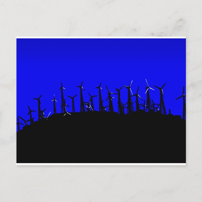 Tehachapi Wind Farm Silhouette Postkarte (Vorderseite)