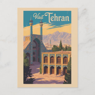 Teheran Iran Golestan Palace Illustration Travel Postkarte