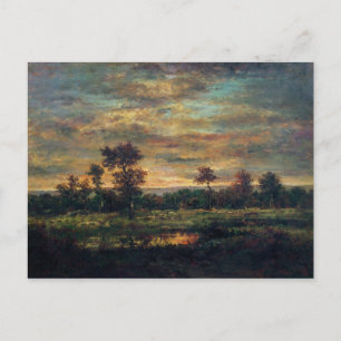 Teich am Rande eines Waldes Postkarte