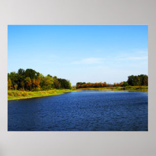 Teich im südlichen Steppenbereich der Ukraine Poster