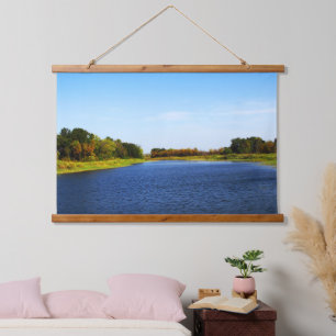 Teich im südlichen Steppenbereich der Ukraine Wandteppich Mit Holzrahmen