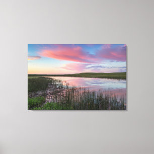 Teich in der Prärie spiegelt Wolken eines brillant Leinwanddruck