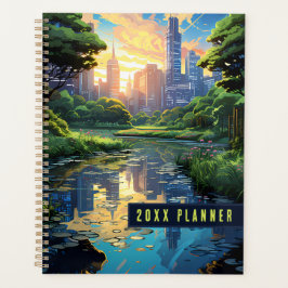 Teich in einem Stadtpark Planer