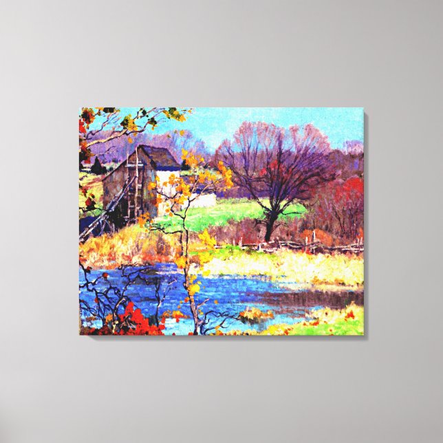 Teich in Old Lyme, Connecticut, Kunstmalerei, Leinwanddruck (Vorderseite)