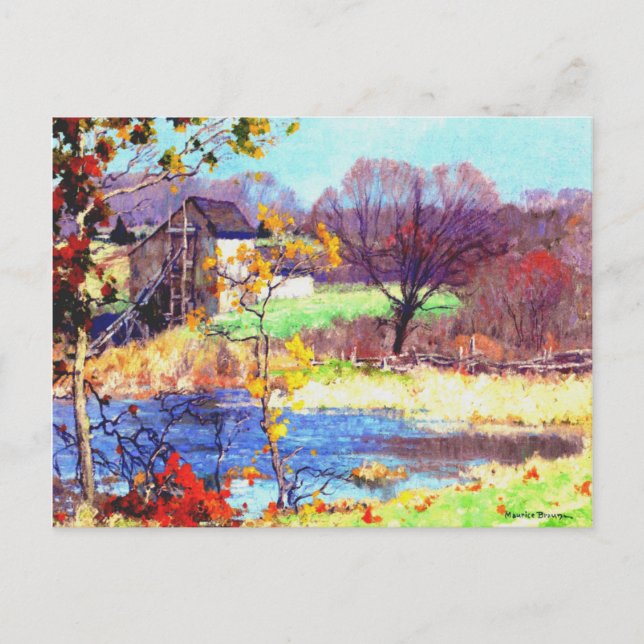 Teich in Old Lyme, Conneticut Postkarte (Vorderseite)