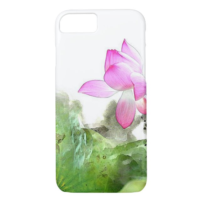 TEICH LOTUS L Chinese-Bürsten-Malerei-Kunst Case-Mate iPhone Hülle (Rückseite)