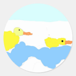 Teich mit Enten Runder Aufkleber