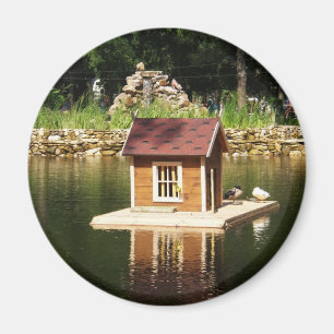 Teich mit Vogelhaus Magnet