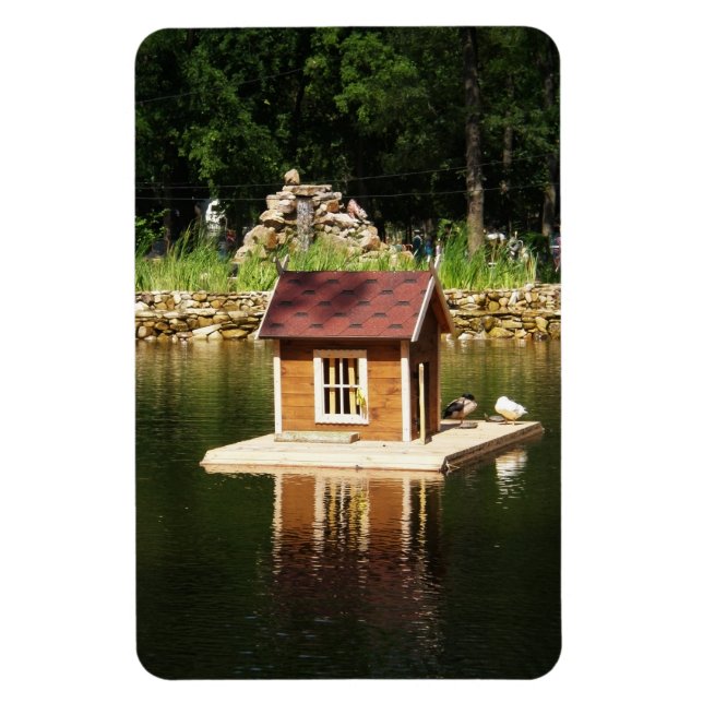 Teich mit Vogelhaus Magnet (Vertikal)