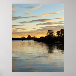 Teich-Wasserlandschaft-Sonnenuntergang-Foto-Poster Poster