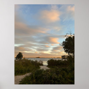 Teich-Wasserlandschaft-Sonnenuntergang-Foto-Poster Poster