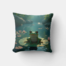 Teichsentinel – Frosch-Wildlife-Art-Wurfkissen Kissen