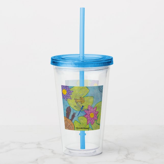 Teichszene - Akryllischer Cup Acryltrinkbecher (Vorderseite)