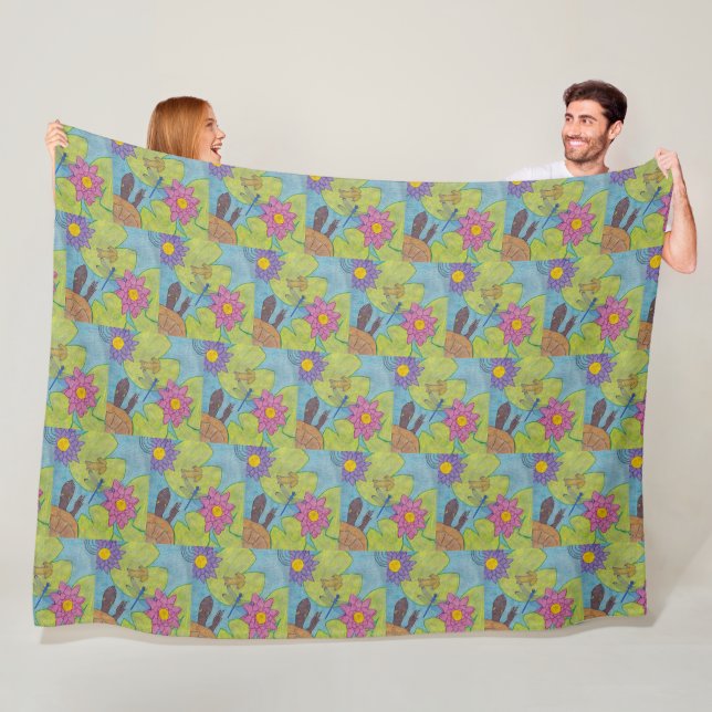 Teichszene - Fleece-Decke Fleecedecke (Beispiel)