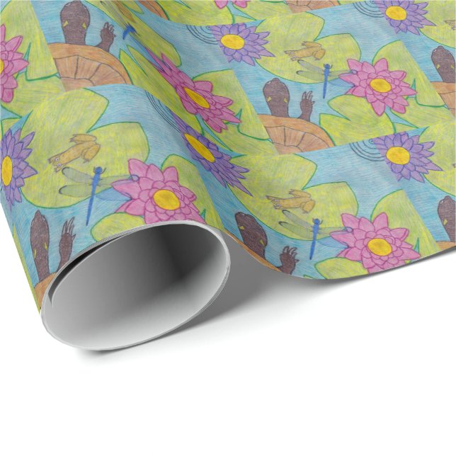 Teichszene - Geschenkpapier (Rolleneckpunkt)