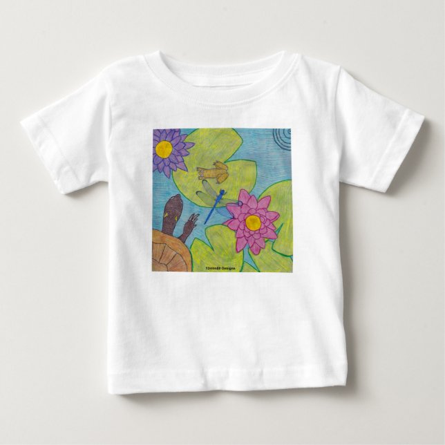 Teichszene (weiß) - Baby-T - Shirt (Vorderseite)