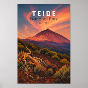 Teide-Nationalpark Spanien Illustration Reise Kuns Poster