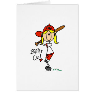 Teig oben! Softball-Strichmännchen-Karte