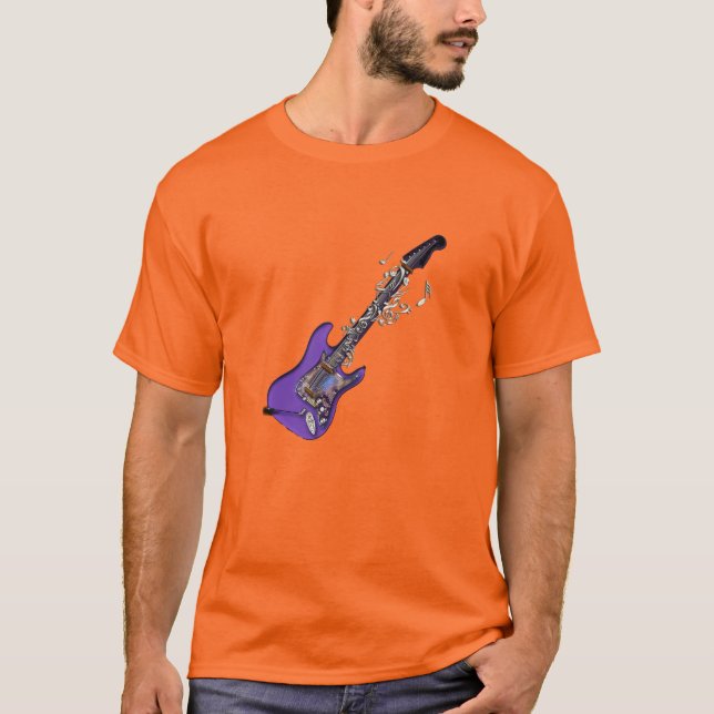 Teignez en nouant le T-shirt de notes de guitare (Devant)