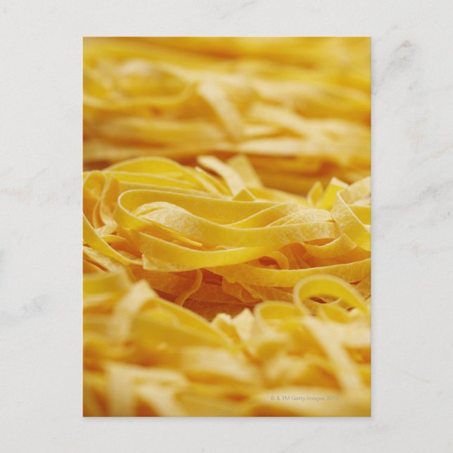 Teigwaren, Pasta, Tagliatelle, Italienisch, Roh, Postkarte (Vorderseite)