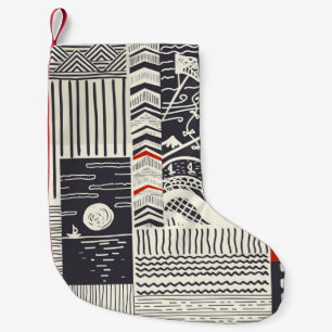 Teil aus Holz mit geschälter grüner Farbe, abstrak Kleiner Weihnachtsstrumpf