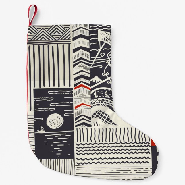 Teil aus Holz mit geschälter grüner Farbe, abstrak Kleiner Weihnachtsstrumpf (Vorderseite)