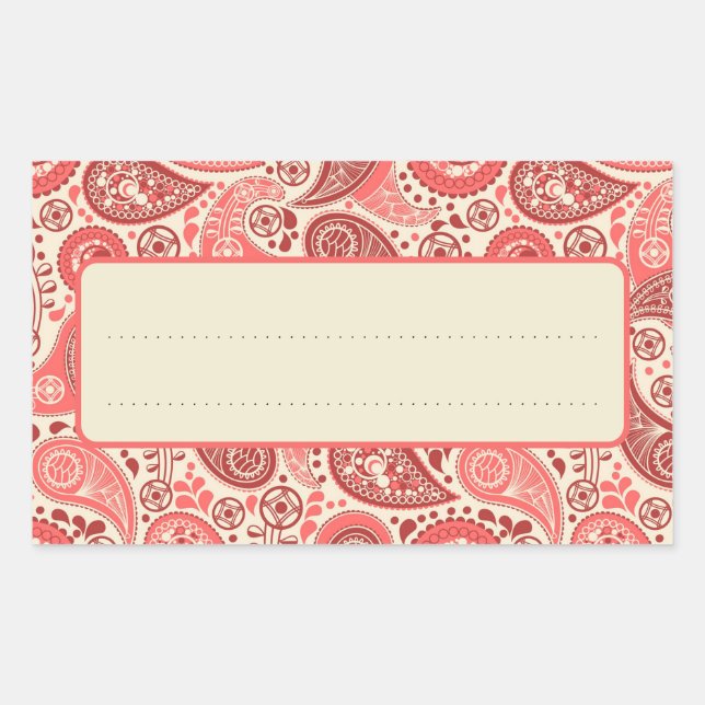 Teil der Liebe Letters Paisley Rose Collection Rechteckiger Aufkleber (Vorderseite)